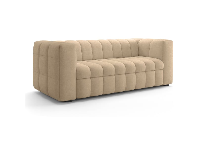 Canapé capitonné convertible 3 places en tissu chenille taupe - ouverture express - cester Cester - Conforama E