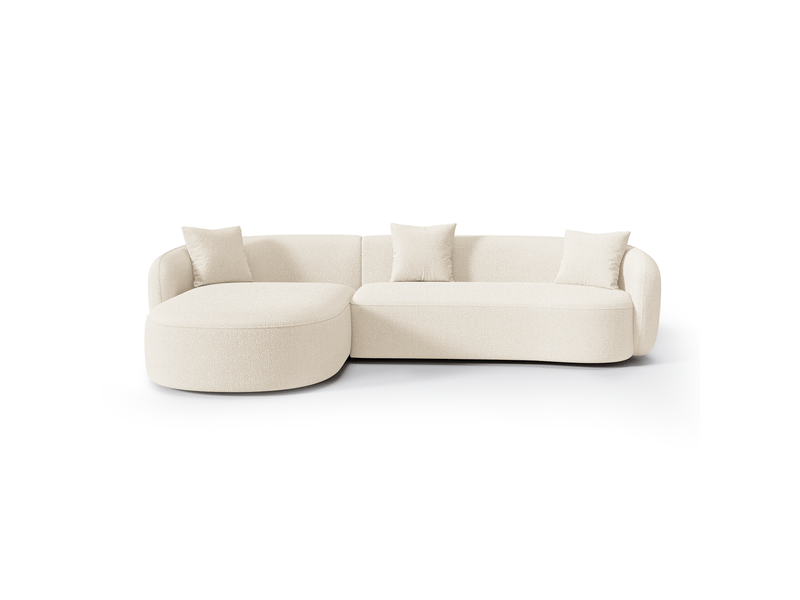  Canapé d'angle gauche 4 places en tissu bouclette crème celine 1CELAGTBCR - Conforama C