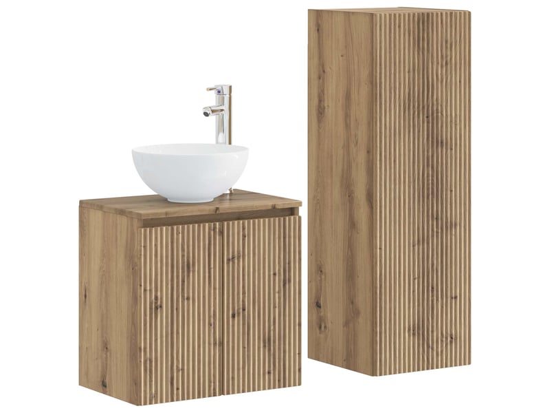 Ensemble de mobilier de salle de bain 2 pcs chêne artisanal shl379 - Conforama A