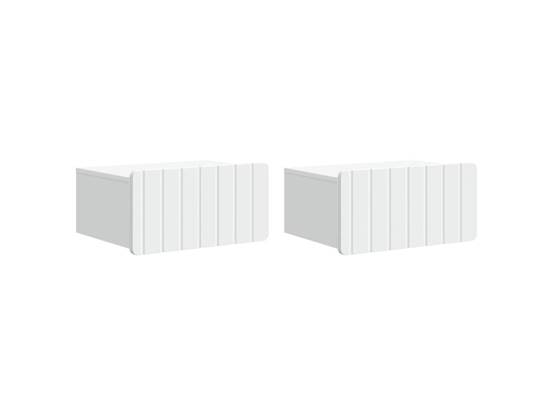 Table de chevet - cabinet de chevet - table de nuit mural 2 pc blanc 49 x 34,5 x 24 cm - Conforama A