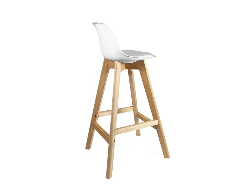  Lot de 2 chaises de bar scandinaves mali 67 cm en tissu patchwork bleu avec pieds en bois clair 469-MALI - Conforama E