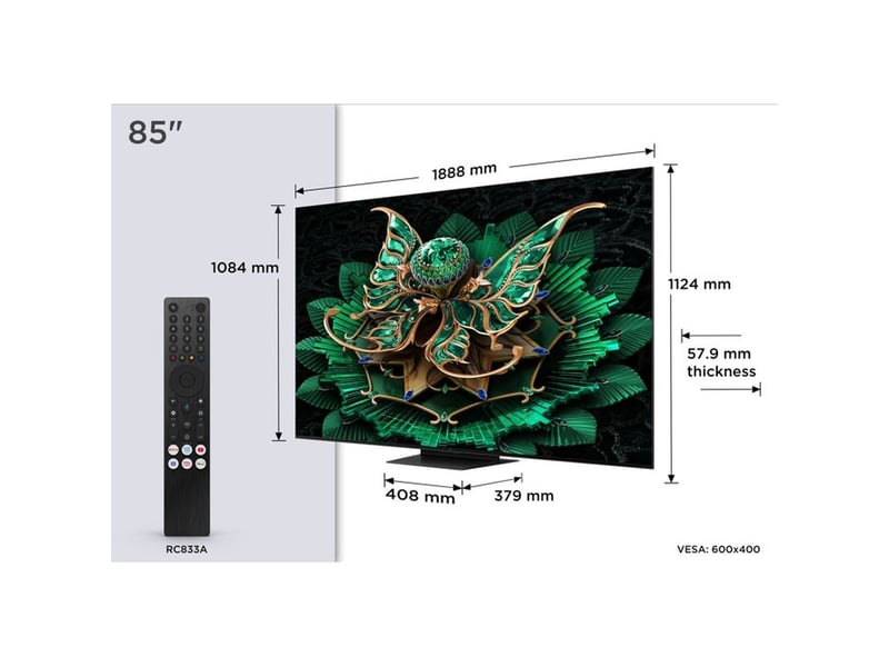  Téléviseur 85 pouces 4k qd-mini led qled smart tv google tv 85C7K - Conforama B