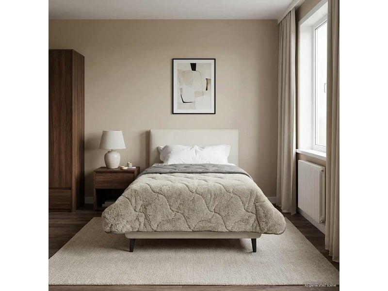  Duvet d'hiver - couette 155 x 220 cm hiver - couette gris clair respirant  - Conforama B
