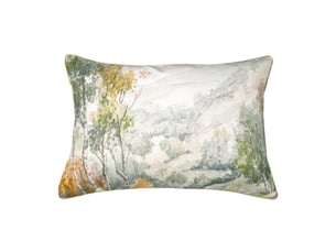 Coussin motif aquarelle forêt 40x60 cm