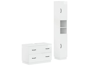 Ensemble de 2 meubles de salle de bain hoorn blanc brillant cf63174