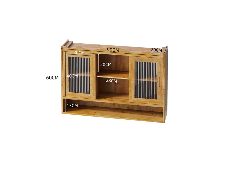  Armoire murale à 2 portes coulissantes avec étagères amovibles et 3 niveaux de rangement pour salle de bain, cuisine  - Conforama D