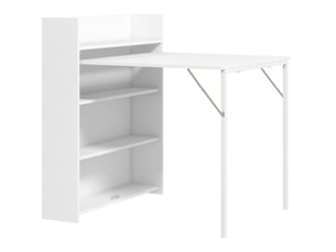 Table de salle à manger pliante 78,5 x 91 x 93 cm – blanc – gain de place, rangements intégrés, petit espace