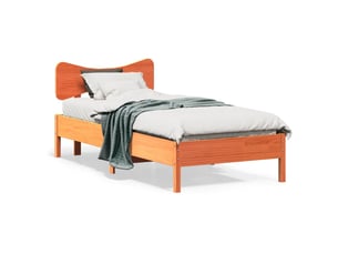 Lit adulte, lit simple, cadre de lit sans matelas marron 100x200cm bois pin massif cf13208