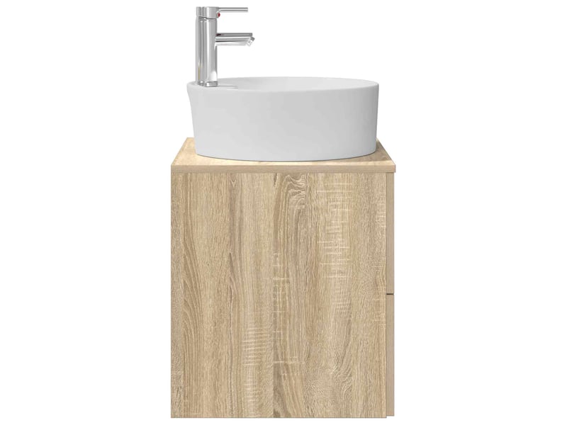  Vanité de lavabo mural, meuble de rangement chêne sonoma 49.5x44.5x65 cm shl6567  - Conforama D
