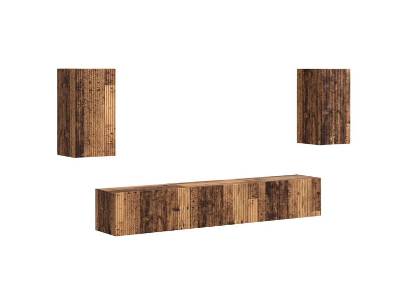  Ensemble meuble tv - banc tv - meuble de rangement 5 pcs bois ancien bois d'ingénierie  - Conforama A