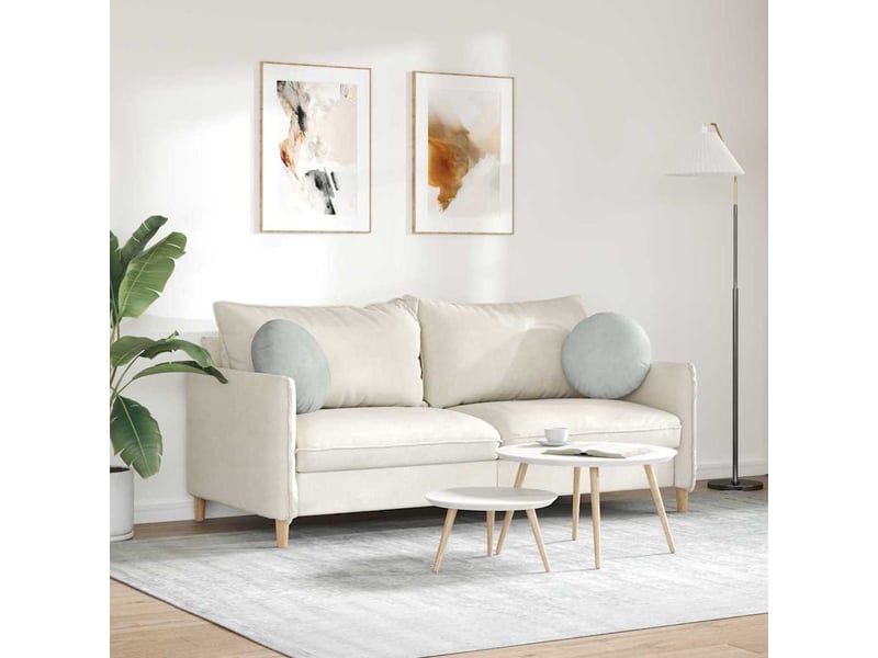  Lot de 2 coussins de siège, coussins décoratifs gris clair ø 40 x 13 cm velours cf59929  - Conforama D