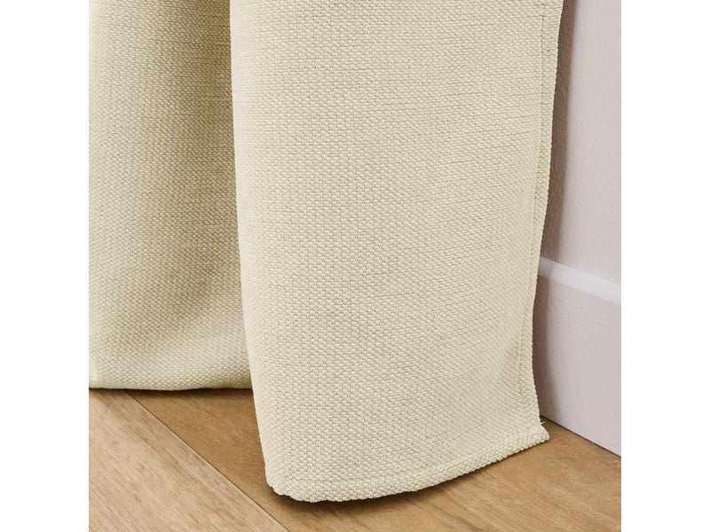 Lot de 2 rideaux à œillets 140 x 180 cm velours chenille cosi naturel petite hauteur - Conforama C