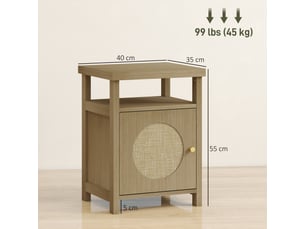 Lot de 2 tables de chevet 40 x 35 x 55 cm rangement optimisé étagère compartiment vintage en panneau de particules marron 21_0003744