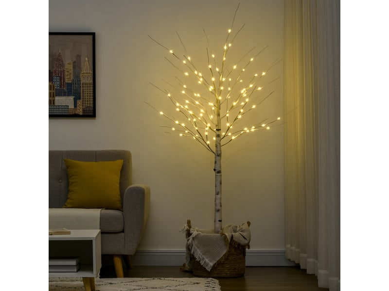  Arbre lumineux led, décoration lumineuse blanc chaud, 96 leds 180 cm, décoration de noël, chambre, maison, blanc  - Conforama D