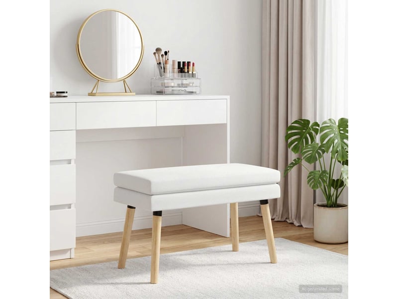  Banc d'entrée, banc à double couche blanc 80x40x47 cm tissu  - Conforama D