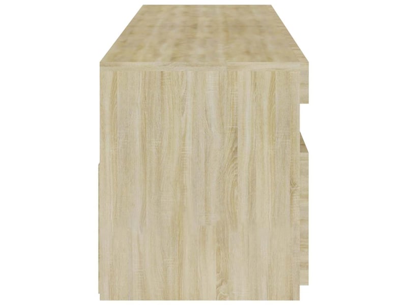  Lot de 2 meuble tv bas salon avec lumières led chêne sonoma 75x35x40 cm  - Conforama D