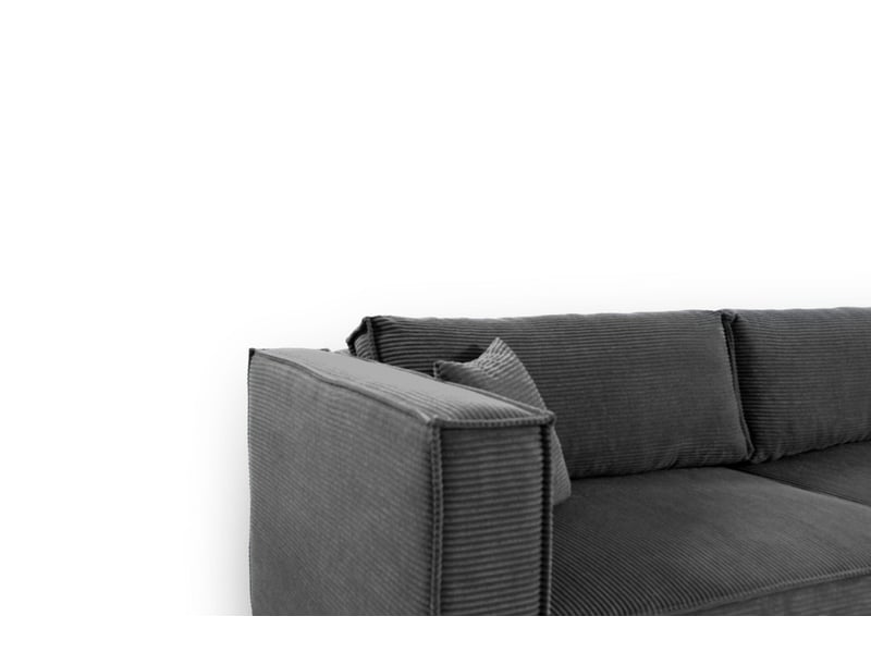  Canapé d'angle convertible en velours côtelé keymon gris anthracite  - Conforama C