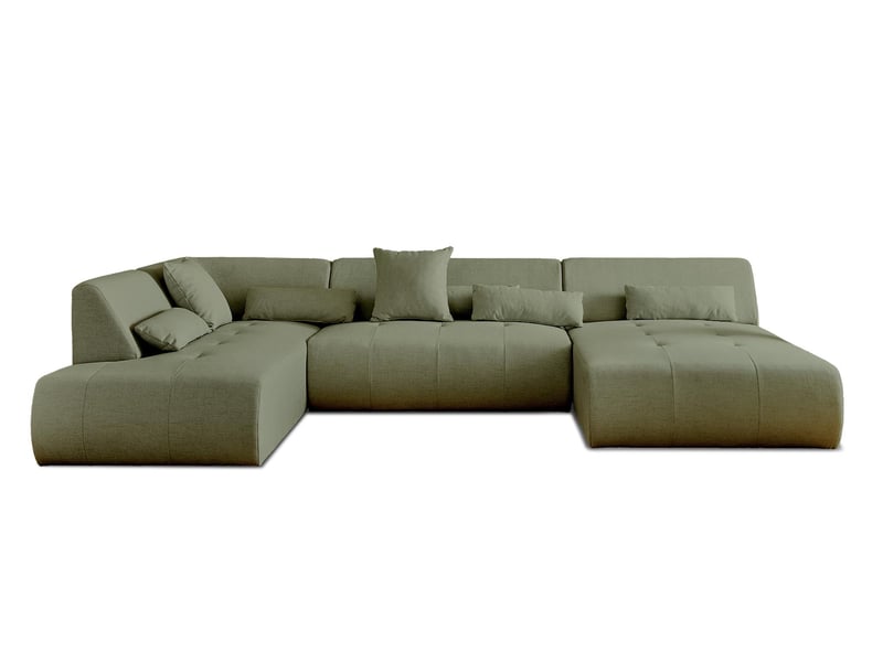  Onyx - canapé panoramique d'angle gauche 7 places - en tissu - lisa design - vert sauge ONYX - Conforama A