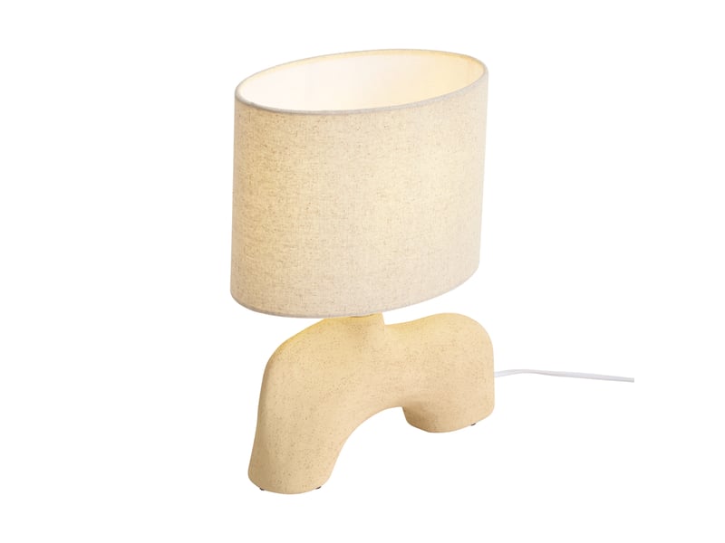  Lampe de table wabi sabi beige avec abat-jour en lin 35 cm - florence  - Conforama E