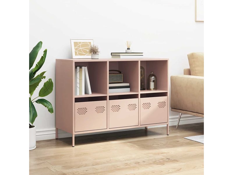  Buffet - bahut - meuble de rangement rose 101,5x39x73,5 cm acier laminé à froid  - Conforama C
