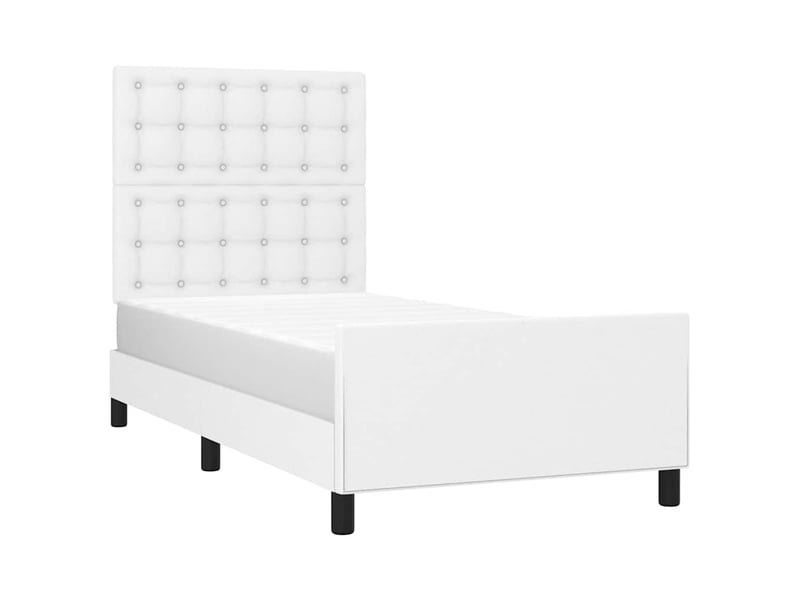 Lit simple- lit adulte - cadre de lit sans matelas blanc 80x200 cm similicuir - Conforama B