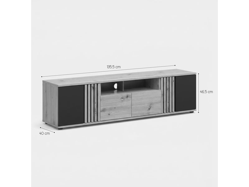  Meuble tv avec portes et tiroir vabres  - Conforama D