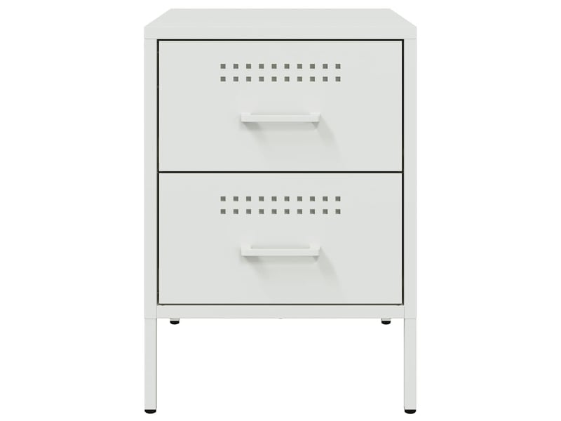  Lot de 2 tables de chevet - cabinet de chevet - table de nuit blanc 36x39x50,5 cm acier  - Conforama E