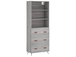 Buffet haut - bahut - meuble de rangement sonoma gris 69,5x34x180 cm bois d'ingénierie