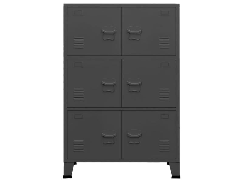  Coffre de rangement, boîte de rangement industriel anthracite 75x40x115 cm métal  - Conforama D