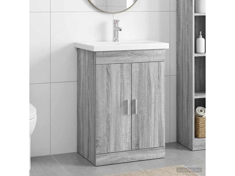  Ensemble de mobilier de salle de bain sonoma gris shl2  - Conforama B