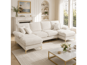 Canapé droit relax manuel <strong></strong> <strong></strong> 4 places Tissu beige