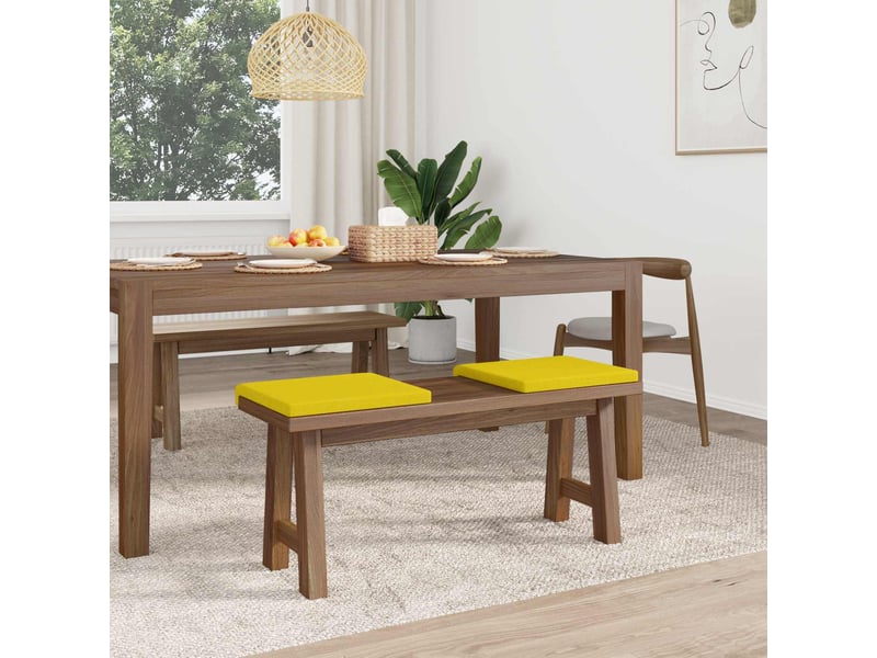 Lot de 2 coussins de banc, coussins d'assise, coussins pour chaisecanapé tissu jaune clair profondeur 35 cm cf52509 - Conforama C