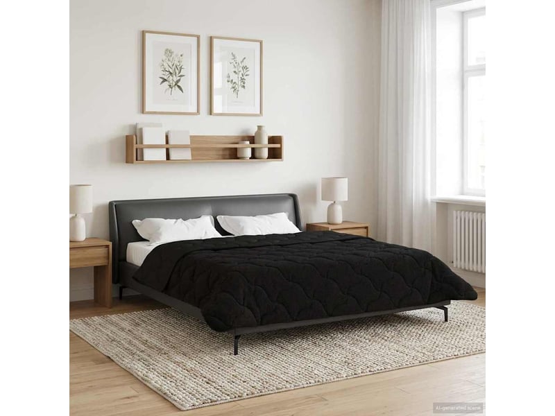  Couette - duvet d'été 200 x 220 cm été noir respirant  - Conforama B