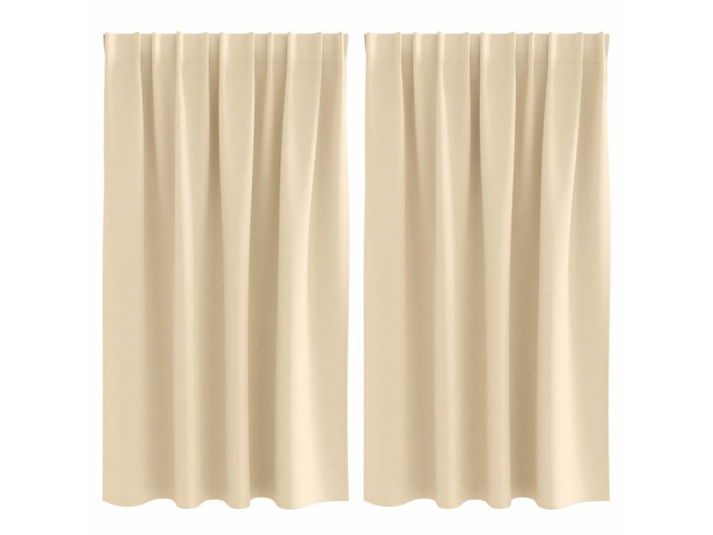  Lot de 2 rideaux occultants, rideaux black-out avec anneaux crème 140 x 140 cm cf44622  - Conforama A