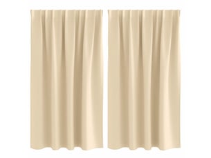 Lot de 2 rideaux occultants, rideaux black-out avec anneaux crème 140 x 140 cm cf44622