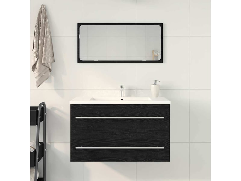  Meuble sous-évier, meuble de rangement en chêne noir 80x38.5x48 cm bois d'ingénierie  - Conforama C