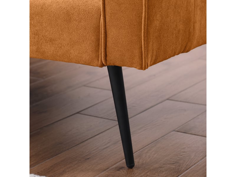 Canapé modulable tissu orange 175x71x71 cm - canapé lit pliable design moderne avec pieds métal pour salon et chambre - Conforama W