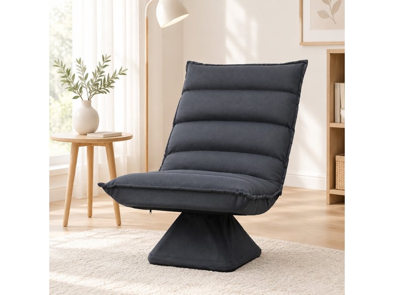  Fauteuil relax pivotant ulevr 360° dossier réglable 5 positions 62 x 70 x 95 cm microfibre gris foncé  - Conforama D