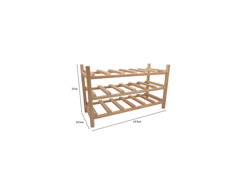 Range-bouteilles 18 bouteilles en bois 62,5 x 25 x 37,5 cm 62848 - Conforama C