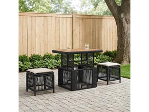 Vidaxl ensemble de salle à manger pour jardin 3 pcs noir et crème