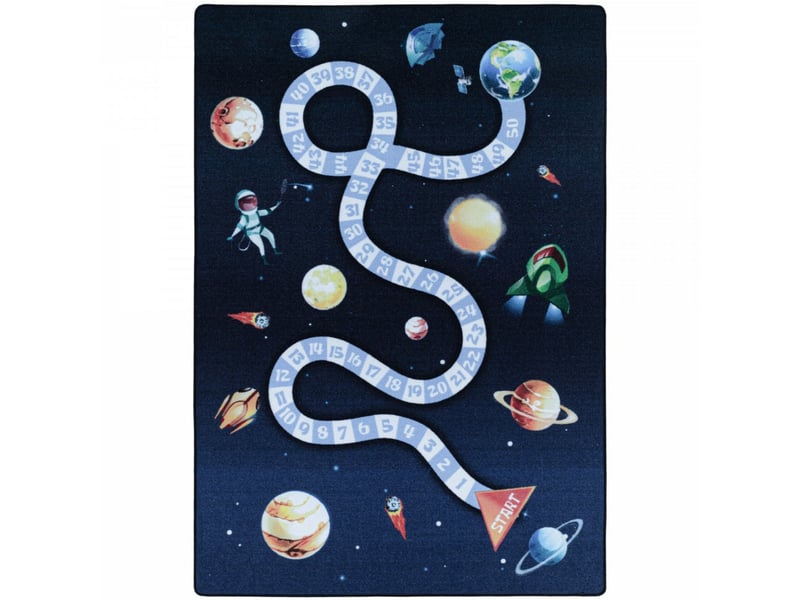 Planetes - tapis enfant lavable bleu 100 x 150 cm PLAY1001502910NAVY - Conforama A