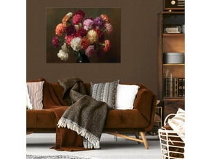 Tableau décoration murale impression sur toile fleurs abstrait brun - 120x80 cm - tableau décoration murale chambre et salon