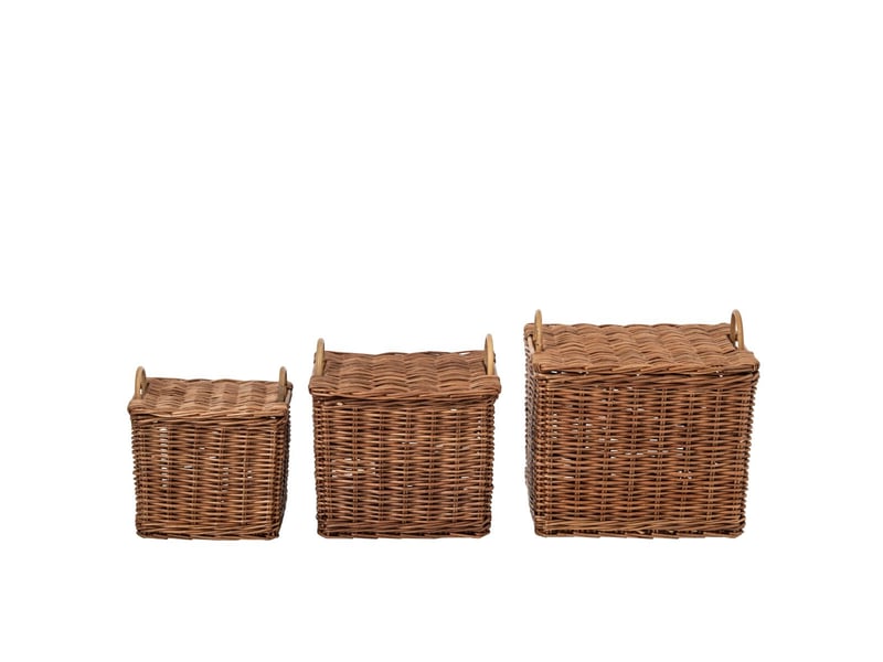  Lot de 3 paniers en osier katia 49cm marron  - Conforama B