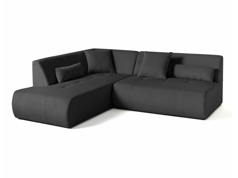  Onyx - canapé modulable d'angle gauche 5 places - en velours côtelé - lisa design - gris foncé ONYX - Conforama D