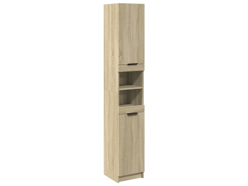  Meuble salle de bain rangement, commode chêne sonoma 32x34x188.5 cm  - Conforama A