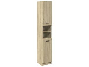 Meuble salle de bain rangement, commode chêne sonoma 32x34x188.5 cm