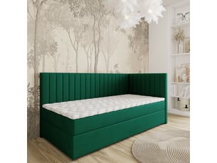 Lit avec rangement 100x200 cm <strong>MASSENO</strong>  <strong></strong> coloris vert