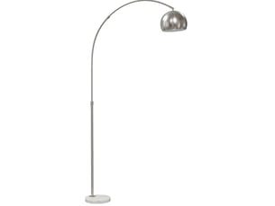 Lampadaire arc 26x100x167 cm en métal et marbre avec tête orientable argenté chicfurn