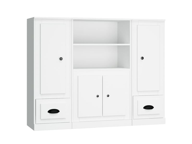  Buffets 3 pcs - bahut - meuble de rangement blanc bois d'ingénierie  - Conforama A