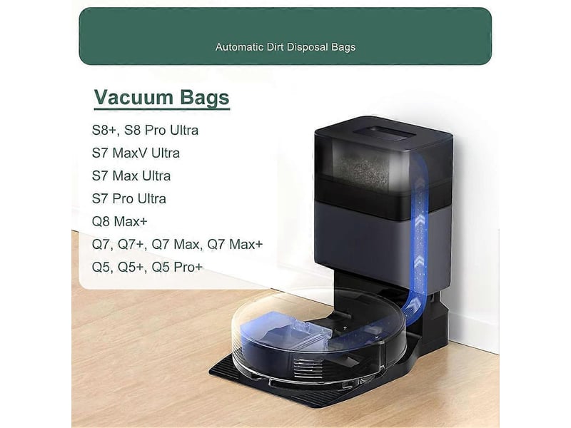  28 pack replacement vacuum bags, for s8+ pro ultra, s7 maxv ultra, q8 max+,,q5automatic dirt disposal bags  - Conforama C